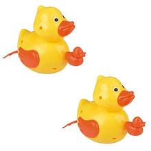 Load image into Gallery viewer, The Dreidel Company Pull-String Floating Duck Bath Toy, Yellow Rubber Duckies for Kids, Bath, Baby Shower, Birthday, Pool Activity, Party Favors, 6" Inch