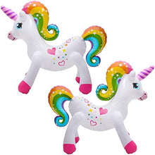 Load image into Gallery viewer, The Dreidel Company Rainbow Unicorn Inflate 24"