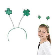 Load image into Gallery viewer, Shamrock Head Bopper Headband, St Patrick's Costume Accessory, Party Favor