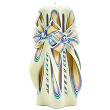 Load image into Gallery viewer, Carved Havdalah Candle, Self Standing Handmade, Carved & Crafted After Shabbos Havdala Candle, 8"