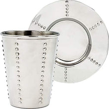 Load image into Gallery viewer, Kiddush Cup Stainless Steel with Matching Saucer, For Shabbos, Holidays, and Havdalah - Non Tarnish Judaica