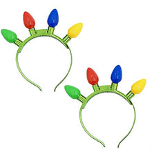 Load image into Gallery viewer, Light-UP Headband with Colorful LED Bulbs, 6 Flashing Modes, Christmas Party Favor for Kids, 8"