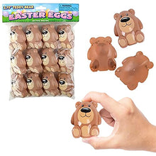 Load image into Gallery viewer, The Dreidel Company Teddy Bear Plastic Easter Eggs, Fillable Easter Eggs, Perfect for Easter Egg Hunt, Surprise Egg, Easter Hunt, Party Favor 2.75"