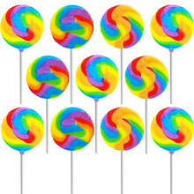 Load image into Gallery viewer, Rainbow Swirl Lollipop, Mixed Fruit Flavor, Individually Wrapped, 1.5" Inch Swirl Pop