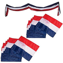 Load image into Gallery viewer, The Dreidel Company Large Patriotic US Flag Bunting Decorations 4th of July Large Red, White & Blue - 18" x 20 Ft.