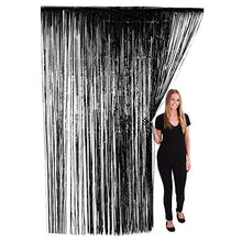 Load image into Gallery viewer, Tall Foil Fringe Curtains Glossy Metallic Tinsel for Party Photo Backdrop Birthday, Gatherings, Holiday, Wedding Decorations, 36" x 96" Inches