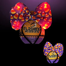 Load image into Gallery viewer, The Dreidel Company Candy Corn Light-Up Bow Headband, Costume Accessory, Halloween Party Favor 10"