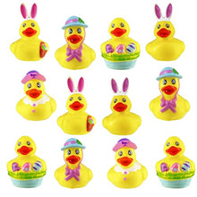 Load image into Gallery viewer, The Dreidel Company Happy Easter Rubber Duck Toy Bunny Rabbit Duckies for Kids Easter Eggs, Bath Birthday Gifts Baby Showers Summer Beach and Pool Activity, 2"