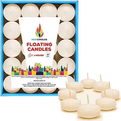 The Dreidel Company Unscented Floating Candles, Set of Ivory