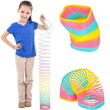 Load image into Gallery viewer, The Dreidel Company Jumbo Square Coil Spring Rainbow, Party Favor for Kids, 4.75" (120mm) Individually Wrapped