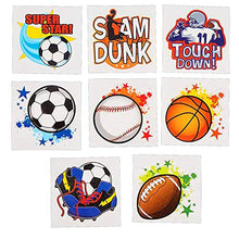 Load image into Gallery viewer, The Dreidel Company Sports Temporary Tattoos, Great for Birthday Party Favors, Classrooms, Favor & Goody Bags, and Party Supplies, 2" Inches Assorted