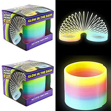 Load image into Gallery viewer, Plastic Coil Spring, Glow-in-The-Dark Magic Rainbow Slingy, Party Favor, Birthday Bag Filler, Stocking Stuffers, 3" (80MM)