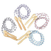 Load image into Gallery viewer, The Dreidel Company Durable Jump Ropes for Kids, Nylon with Wooden Handles, Indoor & Outdoor Skipping Activity, Party Favors, 7' Ft. (84" Inches)