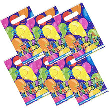Load image into Gallery viewer, Happy Birthday Loot Bags, Plastic Bags with Die Cut Handle, Glossy Plastic High Density Shopping Merchandise Goodie Bag, 10" x 6.5" Inches