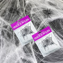 Load image into Gallery viewer, The Dreidel Company Spider Webs, Halloween Spider Webbing Decoration, Indoor & Outdoor Spooky Party Favor Supplies