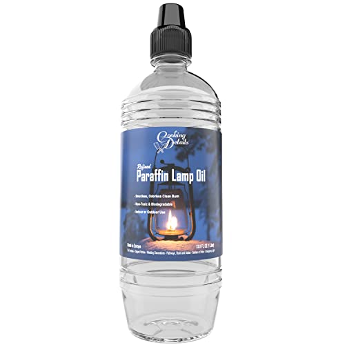 Liquid Paraffin Lamp Oil, 1 Liter - Smokeless, Odorless, Ultra Clean Burning Fuel, Tiki Torch Fuel for Indoor and Outdoor Use, Made in The U.S.A.