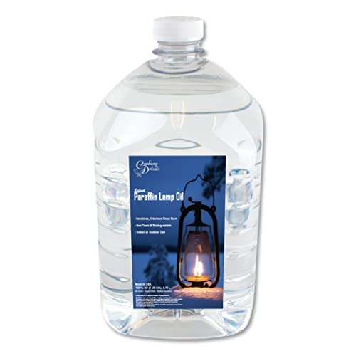 Liquid Paraffin Lamp Oil, 1 Gallon - Smokeless, Odorless, Ultra Clean Burning Fuel, Tiki Torch Fuel for Indoor and Outdoor Use, Made in The U.S.A. (Single)