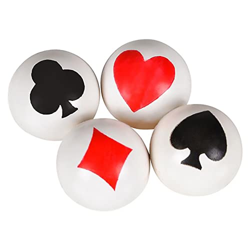 Poker Super High Bouncy Balls, Playing Cards Suit Rubber Bouncing Balls, Toy Fillers for Birthdays, 1