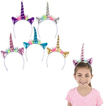 Load image into Gallery viewer, Metallic Unicorn Headband, Unicorn Design, Costume Accessory, Party Favor
