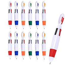 Load image into Gallery viewer, The Dreidel Company Carabiner Shuttle Pen, Multi-Color Ballpoint Pens 4 Neon Color Pens in One with Buckle Keychain on Top for Office School Supplies Students Children Gift, 5.5"
