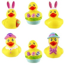 Load image into Gallery viewer, The Dreidel Company Happy Easter Rubber Duck Toy Bunny Rabbit Duckies for Kids Easter Eggs, Bath Birthday Gifts Baby Showers Summer Beach and Pool Activity, 2&quot;
