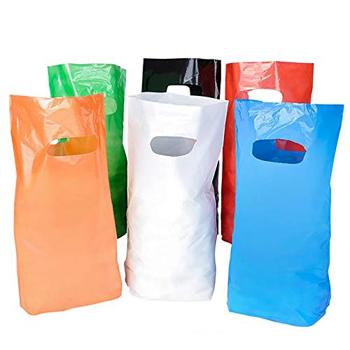 Plastic Bags, Die Cut Handle, Glossy Plastic High Density Shopping Merchandise Goodie Bag, 9