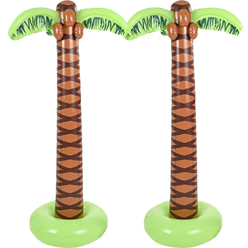 The Dreidel Company Luau Palm Tree Inflatable Decorations, Tiki Pool Parties, Beach Party, Birthday Event, Outdoor Swimming, 66