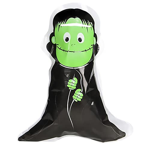 Halloween Loot Bags, Monster Design, Plastic Bags with Die Cut Handle, Glossy Plastic High Density Shopping Merchandise Goodie Bag, 8