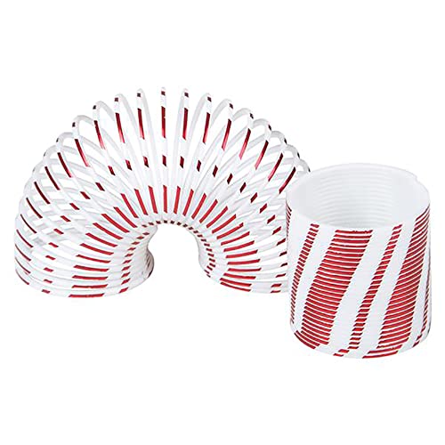The Dreidel Company Christmas Candy Cane Plastic Coil Spring, Party Favor for Kids, 1.40