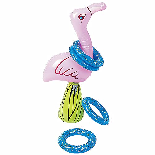 The Dreidel Company Inflatable Flamingo Ring Toss Game, 20