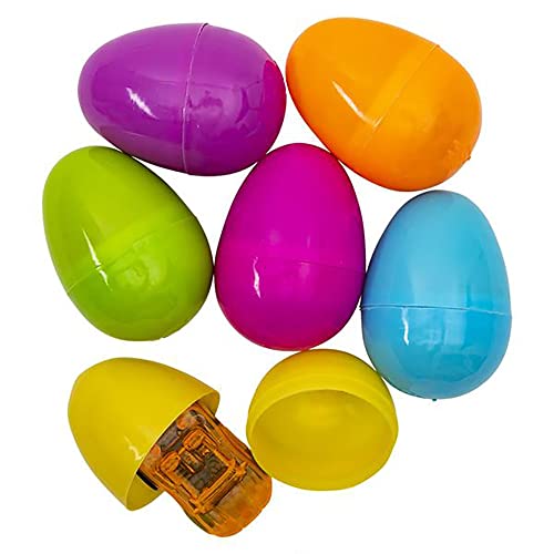 Easter Eggs Filled with Toy Cars Bulk Colorful Bright Plastic, Perfect for Easter Egg Hunt, Surprise Egg, Easter Hunt, 2.5