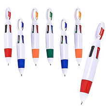 Load image into Gallery viewer, The Dreidel Company Carabiner Shuttle Pen, Multi-Color Ballpoint Pens 4 Neon Color Pens in One with Buckle Keychain on Top for Office School Supplies Students Children Gift, 5.5"
