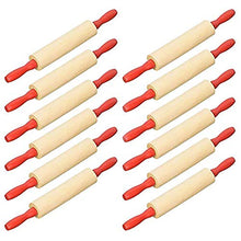 Load image into Gallery viewer, Red Wooden Rolling Pin Dough Roller For Little Bakers, Kids, Young Children, Arts and Crafts Clay Roller, 7.5&quot;
