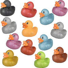 Load image into Gallery viewer, The Dreidel Company Glitter Rubber Duck Toy Assortment Duckies for Kids, Bath Birthday Gifts Baby Showers Summer Beach and Pool Activity, 2&quot;
