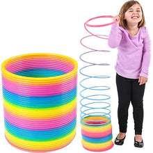 Load image into Gallery viewer, The Dreidel Company Jumbo Rainbow Plastic Coil Spring, Party Favor for Kids, Individually Wrapped
