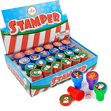 Load image into Gallery viewer, Christmas Stampers Theme Self-Ink Stamps for Kids, Christmas Crafts Party Favors, Assorted, 1.4&quot; Inch Stamp (24-Pack)
