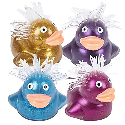 The Dreidel Company Puffer Rubber Duck, Toy Assortment Duckies for Kids, Stress Reliever Toy for Kids, Bath Ducky, Birthdays, Baby Showers, Summer Beach and Pool Activity, 4