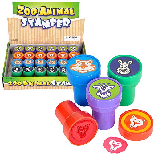 Animal Stampers Zoo Jungle Safari Animals Theme Stampers for Kids, Case of 24