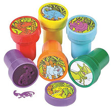 Load image into Gallery viewer, The Dreidel Company Dinosaur Stampers Theme Self-Ink Stamps for Kids, Crafts Party Favors, Assorted, 1.4" Inch Stamp
