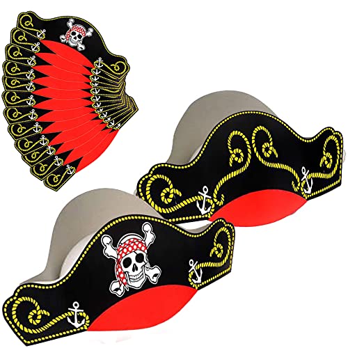 Caribbean Pirate Hat Dress Up Costume, Paper Pirate Hat, Halloween, 15