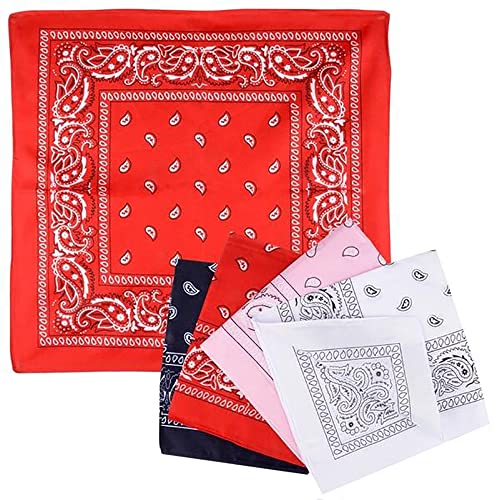 The Dreidel Company Classic Bandana Handkerchiefs, Southwestern Cowboy Design Fashion, Unisex Print Head Wrap, 19