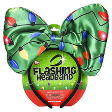 Load image into Gallery viewer, Christmas Headband Light Bulbs Bow Design, Light-Up Christmas Costume Accessory, Party Favor, 10"
