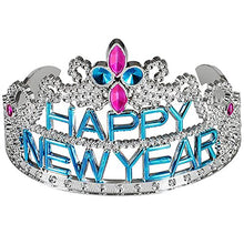 Load image into Gallery viewer, Happy New Year Tiara Crown with Jewels, Princess Party Favor, Girls Hair Clips Decoration and Accessories
