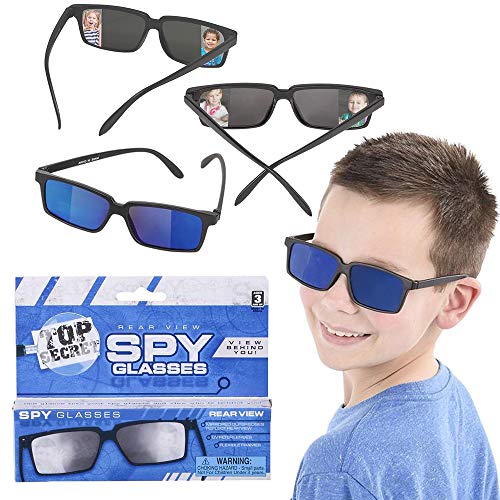 Real Spy Sunglasses, Rear View Mirror Sunglasses, Look Behind You with Inside The Lens Mirrors, 3-Pack