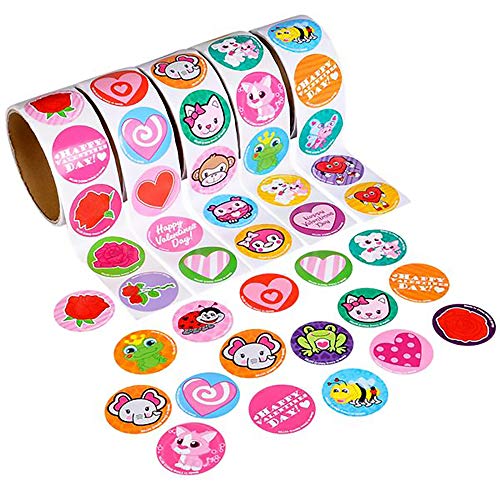 Happy Valentine Day Roll Sticker Assorted, 1.5