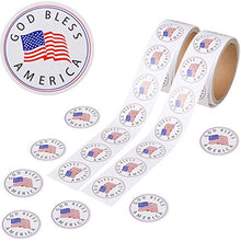 Load image into Gallery viewer, God Bless America Roll Stickers, Patriotic I Love USA Flag Sticker Roll, 1.5&quot; Sticker
