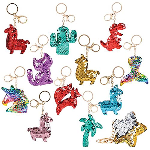 Flip Sequin Keychain Assortment, Double-Sided Key Chain Charms, Party –  Chochkees