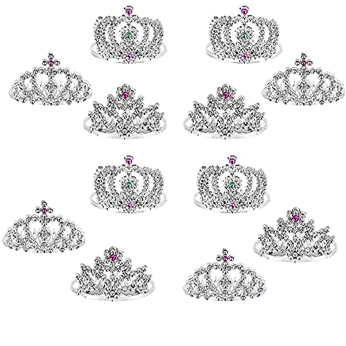 Mini Princess Tiara Crown with Hair Comb, Princess Party Favor, Girls Hair Clips Decoration and Accessories 2”(12-pack)