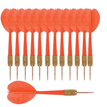 Load image into Gallery viewer, The Dreidel Company Plastic Throwing Dart Arrows Toy, Plastic Flights, and Metal Pointy Copper Head Tips Darts, Red 5&quot; Inches
