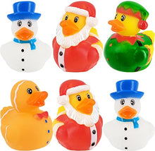 Load image into Gallery viewer, The Dreidel Company Holiday Rubber Duck Toy Duckies for Kids, Bath Birthday Gifts Baby Showers Summer Beach and Pool Activity, 2&quot;
